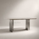 Dining table with marble in Blue Cloud Quartzite - Image 3