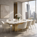 Table dining marble in Panda white - Image 1