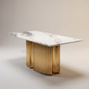 Table dining marble in Panda white - Image 3