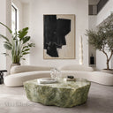 Natural stone coffee table in Creamy Green Marble - Image 8