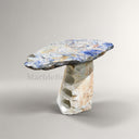 Marble side table with wine holder in Azzurro Blue Marble - Image 4