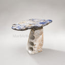 Marble side table with wine holder in Azzurro Blue Marble - Image 2