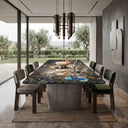 Marble table dining table in Blue Jade - Image 1