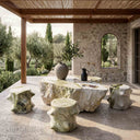 Marble coffee table and benches in Creamy Green Marble - Image 1