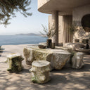 Marble coffee table and benches in Creamy Green Marble - Image 4