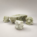 Marble coffee table and benches in Creamy Green Marble - Image 5