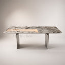 Marble dinette table in alpinus quartzite - Image 2