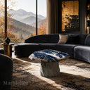 Small marble side table in Azzurro Blue Marble - Image 3