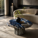 Small marble side table in Azzurro Blue Marble - Image 1