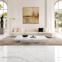 Marble table top coffee table in Carrara white marble - Image 1