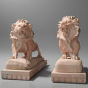 Sunset Red Marble Lion Sculpture