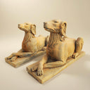 Marble dog With Antique Surface From Black Limestone