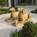 Marble dog With Antique Surface From Black Limestone