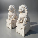 Beijing White Marble Foo Dogs