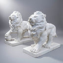 Masha White Marble Lion Sculpture