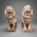 Red Marble Large Outdoor Lion Statues