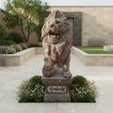 Marble Lion Statue Emperador Dark Roaring Guardian