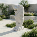Lion Fish Fountain White Marble Mythical Guardian