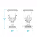 Pair of Hand-Carved White Marble Urns | Antique Style Garden Vases