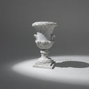 Pair of Hand-Carved White Marble Urns | Antique Style Garden Vases