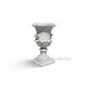 Pair of Hand-Carved White Marble Urns | Antique Style Garden Vases