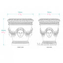 Luxury Carrara White Marble Planter with Classical Carvings