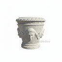 Luxury Carrara White Marble Planter with Classical Carvings