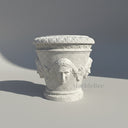 Luxury Carrara White Marble Planter with Classical Carvings