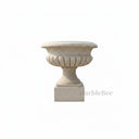 Timeless Fluted Yellow Granite Garden Planter on Pedestal