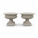 Timeless Fluted Yellow Granite Garden Planter on Pedestal