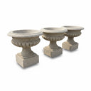 Timeless Fluted Yellow Granite Garden Planter on Pedestal