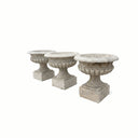Timeless Fluted Yellow Granite Garden Planter on Pedestal