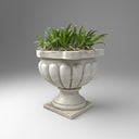 Elegant Cloundline White Marble Urn Planter for Outdoor Spaces