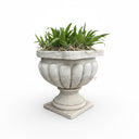 Elegant Cloundline White Marble Urn Planter for Outdoor Spaces