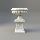 Classical Marble Urn Planter on Pedestal