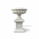 Classical Marble Urn Planter on Pedestal