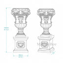 Grand Cloundline White Marble Urns | Exquisite Hand-Carved Planters