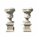 Grand Cloundline White Marble Urns | Exquisite Hand-Carved Planters