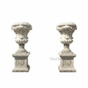 Grand Cloundline White Marble Urns | Exquisite Hand-Carved Planters