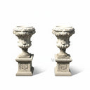Grand Cloundline White Marble Urns | Exquisite Hand-Carved Planters