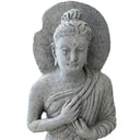 Stone statue of teaching Buddha seated