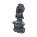 Stone statue of dark schist Buddha