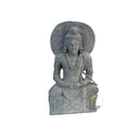 Stone statue of meditating Maitreya in Black Limestone