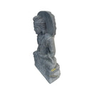 Stone statue of meditating Maitreya in Black Limestone
