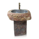 Marblebee Natural Stone Modern Pedestal Sink