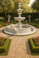 3-tier Marble Fountain White Marble