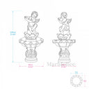 fountain sculpture in Red marble + White Marble - Image 9