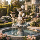 fountain sculpture in Red marble + White Marble - Image 1