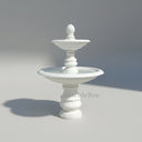 Elegant Two-Tier White Marble Fountain with Finial