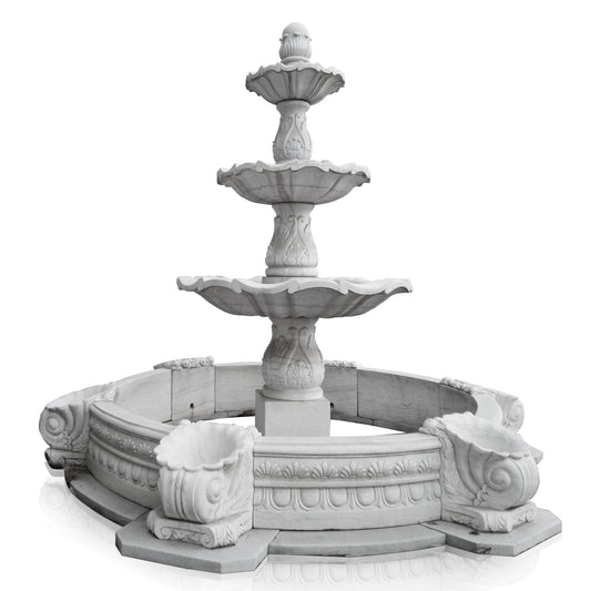 White Marble Bird Bath Fountain